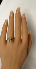 Vintage 1940s Uncas 10k Gold Lime Green Spinel Ring Nice Bright Color Size 7.25