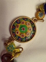 SWEET ROMANCE Millefiori Murano venetian glass style Charm Necklace jewelry
