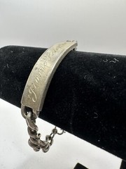 Sterling Silver Vintage Identity ID Bracelet, “Jeanne Petersen” 8-inch Curb