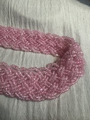 Elegant Vintage Pink Braided Style Statement Choker Glass Beads