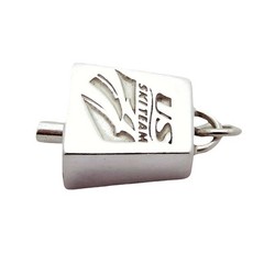 Vintage Sterling Silver US Ski Team Mini Cowbell Charm/Pendant