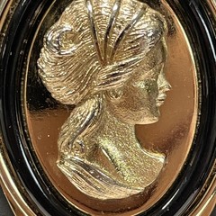 Vintage AVON Gold Tone Greek Cameo & MONET Gold Tone Chain Necklace 1970s – 16″