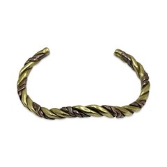 Vintage/Retro 1970s Twisted Copper & Brass Chevron Shaped Unisex Cuff Bracelet