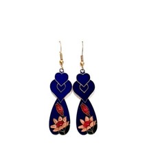 Vintage Cloisonne Earrings & Pendant Lot of 5 Rare SEE DESCRIPTION