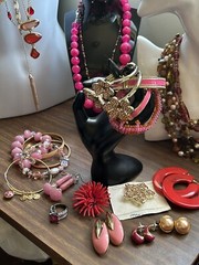 Pretty In Pink – 29 Piece Jewelry Lot – Trifari, Kors, Monet, J Crew, Avon ++