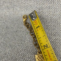 Vintage Necklace Omega Chain Gold Tone Pendant Orange Rhinestone Dangle