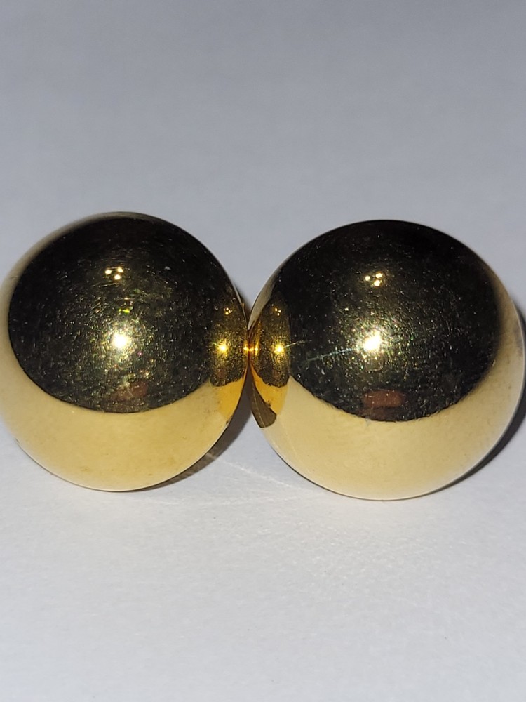 Vintage AVON Gold Tone Ball Stud Earrings Pierced Dome Round Retro Classic…