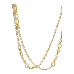 Trifari Long Mariner Link Chain Necklace Spring Ring Closure Gold Tone Vintage