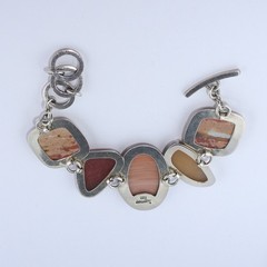 925 Silver 5 Large Multi Stone Chain Bracelet – Gorgeous