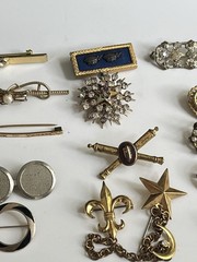 Vintage Jewelry Antique Lot Brooch Pin Bar Heraldic Enamel 1900-1950’s