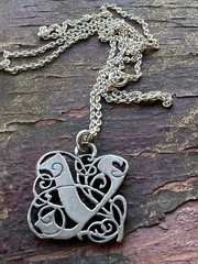 Valdres solvsmie sterling silver viking Pendant Necklace Norway vtg 602