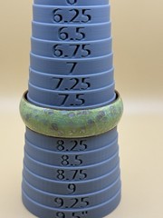 Matisse Renoir Copper Enamel Bangle Bracelet Green / Aqua Mid-Century Modern