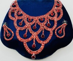 🔥Vintage Style Red Bib Necklace Earrings Set Not Signed (was $110.)