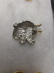 Vtg Danecraft silver gold tone Crown Elephant Pin