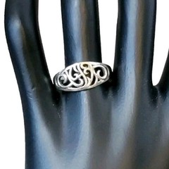 925 Sterling Silver Vintage Ornate Ring Size 9.75 Filigree Lace