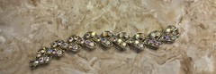 Austrian Aurora Borealis Crystal Bracelet Set In Goldstone Metal