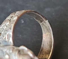 VTG MCM Sterling Silver Brutalist Modernist Abstract Embrace Statement Ring Sz 7