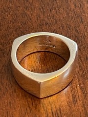 Vintage Mexican 925 Sterling Silver Ring Heavy Modernist 17g Size 8.75