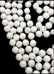 Vintage Czech Signed White Glass Necklace Neiger? Faceted 56in Long