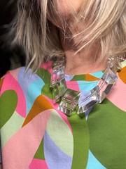 Vintage Lucite Necklace Chunky Lafayette 148 Runway Statement Gorgeous