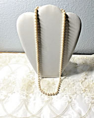 VTG Imitation Beads Strand Fashion Necklace silver tone closure 28in.