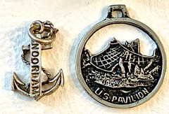 Vintage Sterling Silver & Brass World Travel & Map & Shield Charms CHOICE