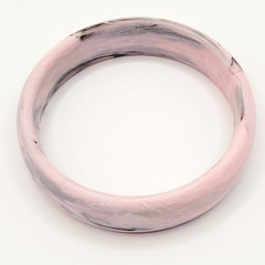 Pink Marble Swirl with Gray Black Abstract Chunky 1990s Bangle Bracelet