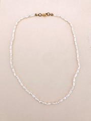 Vintage 17 in Lustrous Freshwater Cultured Natural Baroque Rice Pearl Necklace