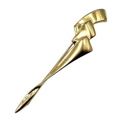 Vintage Brooch MJent Signed Abstract Design Regal Radiance Gold Tone SKU 2198