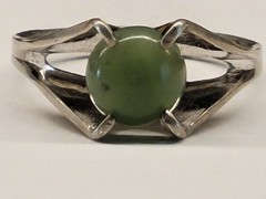 Po Ho Co Sterling Silver Vintage Jade Ring