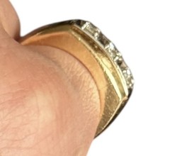 Vintage 14k Diamond Ring. Size 12. Weight is 9.6 Grams. 3- Round Cut .50 TCW.
