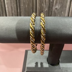Vintage 7” Monet Twisted Gold Tone And Silver Tone Two-tone Rope Bracelet 5.7mm