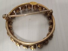 Pin/Brooch 1/20th 12K gold Filled 20 unk stones cond c pics