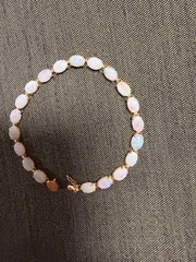 Vintage SOLID 14KT Gold Stamped 7″ Bracelet 5.2 Grams Opal New Old Stock