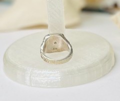 Antique 800 Silver Ornate Signet Ring Art Nouveau 10.9 GR Size 4 1/2