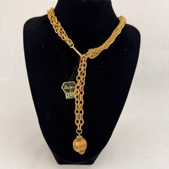 Vintage H&S Originals Duchess Necklace Chain Gold Tone 36 in Drop Bead