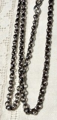 Antique Victorian Sterling Silver ROLO or BELCHER Necklace Chain ~ 29 1/2″