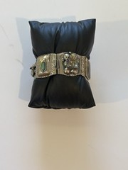 Vintage Taxco Mexico Sterling Silver Abalone Bracelet JPR Eagle Mark 51.2g