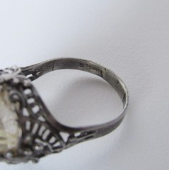 Antique Sterling Silver Rutilated Quartz Ring