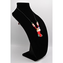 Flying Colors Vintage Christmas Necklace Teddy Stocking Festive Holiday Bin1
