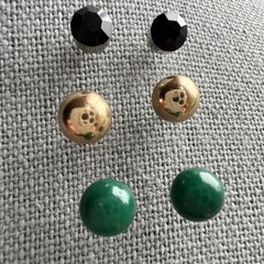 3 Pair Vintage Stud Earrings