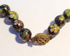 Vintage Asian Cloisonne Collection, 21 in. Necklace, Hinged Bracelet & Earrings