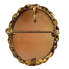 Vintage 1/23 12k Gold Filled Hand Carved Shell Cameo Brooch