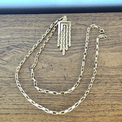 VTG Designer Gold Tone Necklace by Monet 60’s 70’s MCM Fashion Costume Jewelry