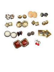 Vintage Lot of 14 Pairs Of Clip On Earrings