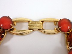 Vtg Juliana DeLizza & Elster 5 Link Pink Red Yellow Navette Rhinestone Bracelet