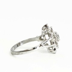 Vintage Ring 1980s Uncas Mfg Co. CZ Cocktail Ring Size 9.5 Retro Glamour Jewelry