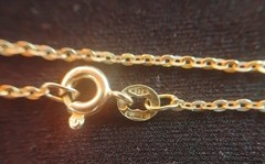 14k Yellow Gold 1.5mm Oval Chain Link Necklace 19″ Vintage UnoAerre Italy 14kt