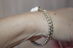 Vintage 1/20 10K GF Carved Flower Coral Stretchable Flexible Bangle Bracelet