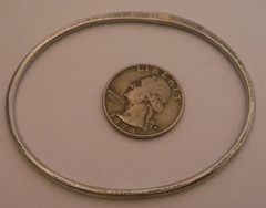 HANDMADE Sterling Silver Bangle Bracelet 7 5/8″ Signed PT or PF ? NICE